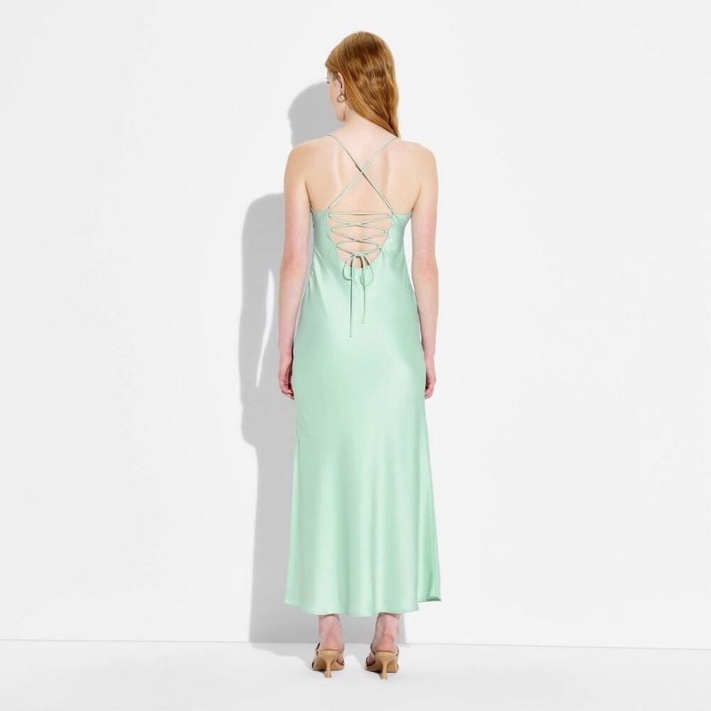 Wild Fable - Women's Maxi Sequin Satin Empire Waist Dress - Wil Green - Picture 3 of 3